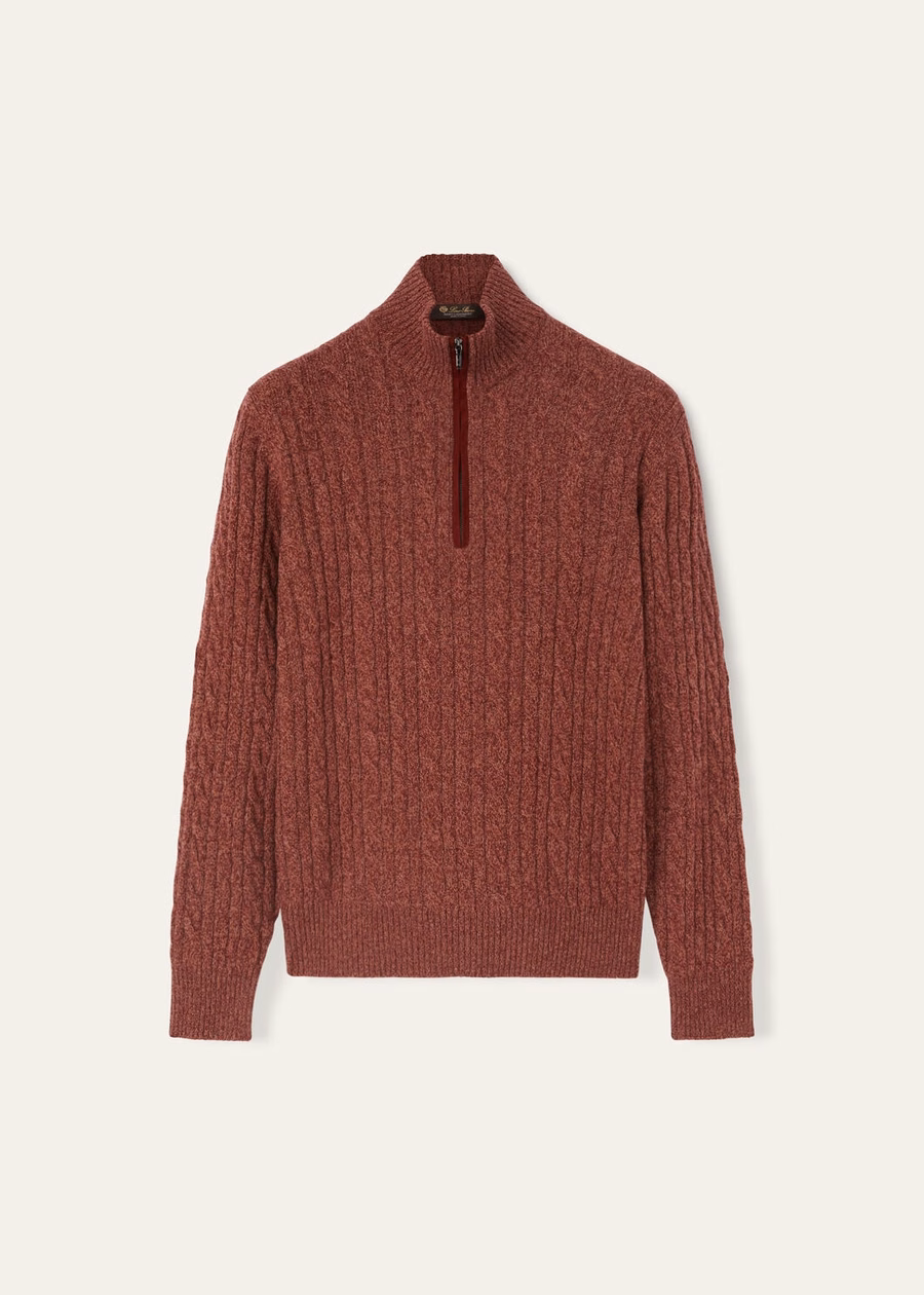 Treccia Baby Cashmere Prestige Orange/Weathering Steel Sweater