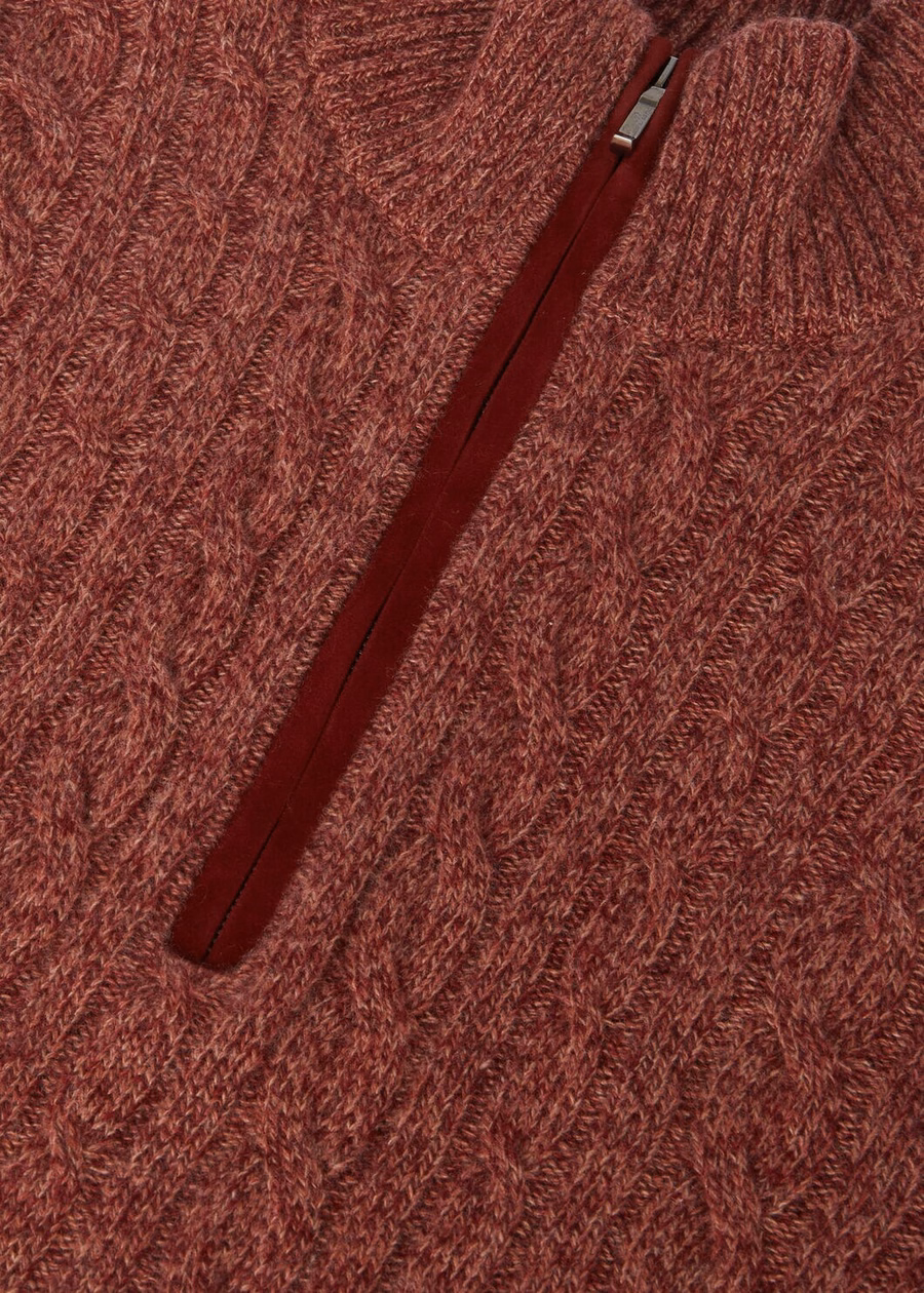 Treccia Baby Cashmere Prestige Orange/Weathering Steel Sweater