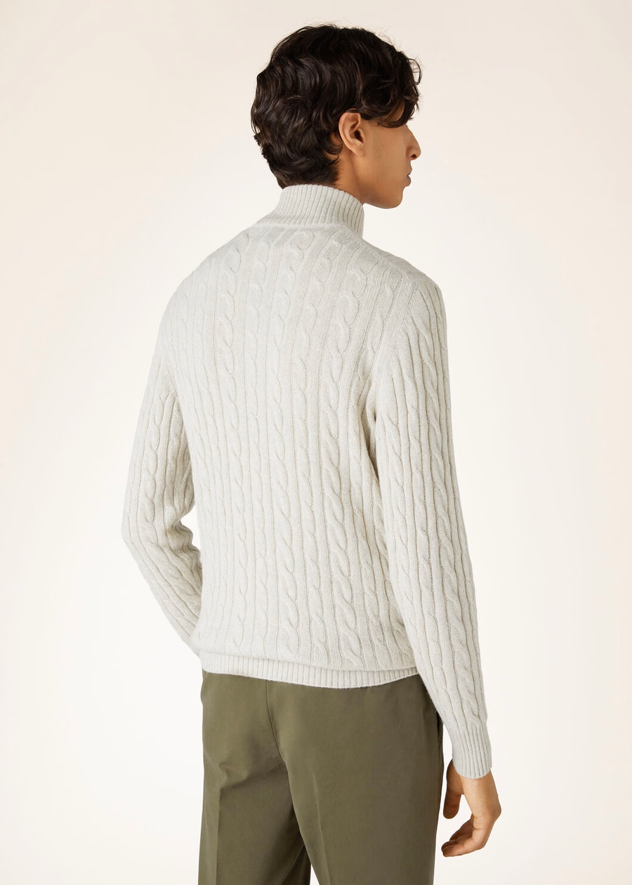 Treccia Baby Cashmere Sweater Silver Melange/Natural Melange