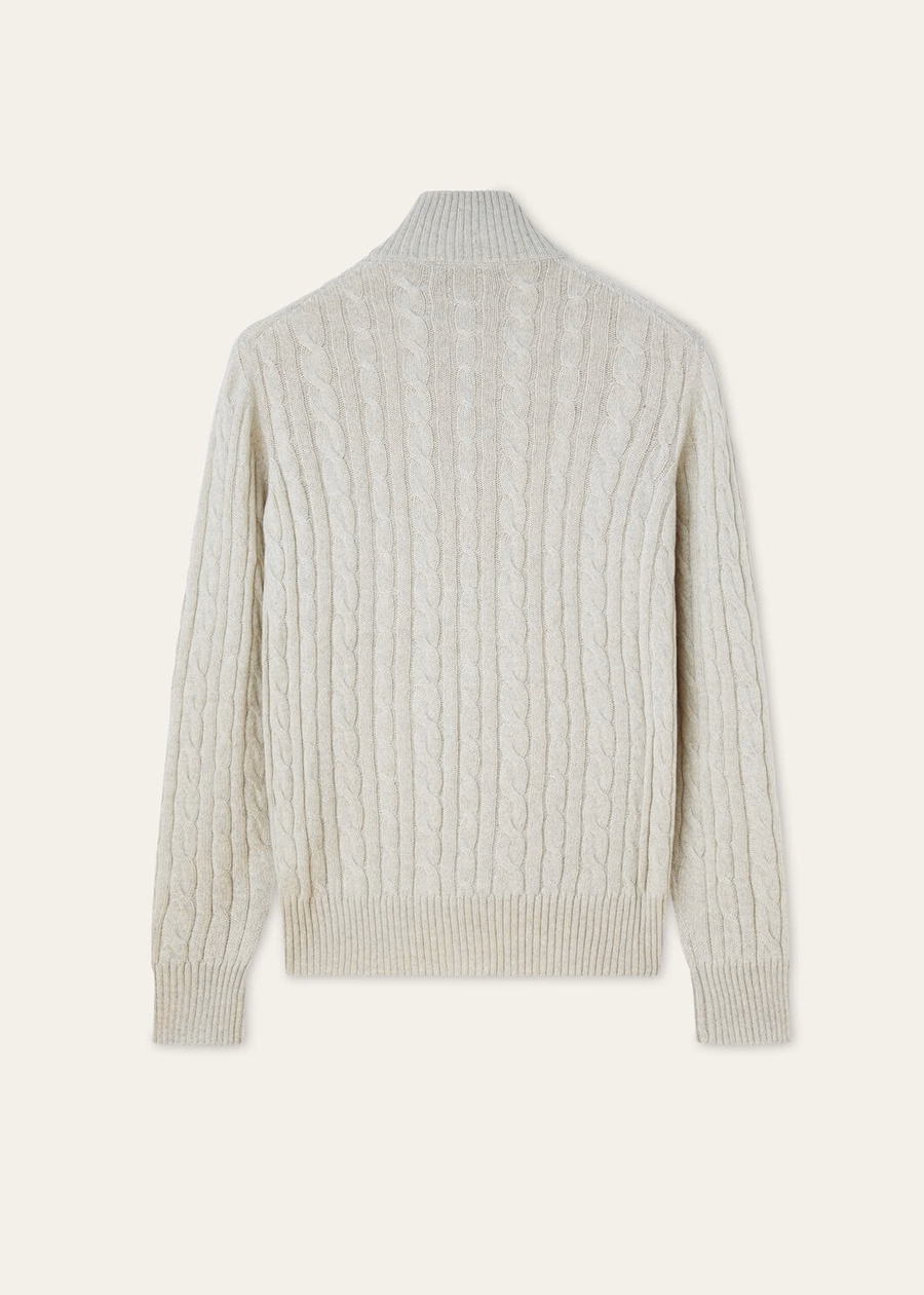 Treccia Baby Cashmere Sweater Silver Melange/Natural Melange