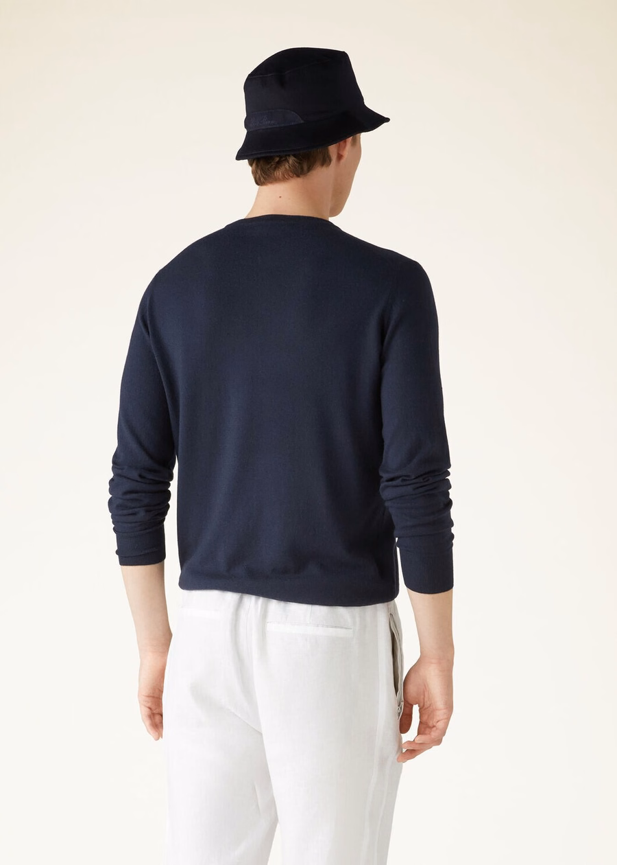 Superlight Crewneck Baby Cashmere Navy Blue