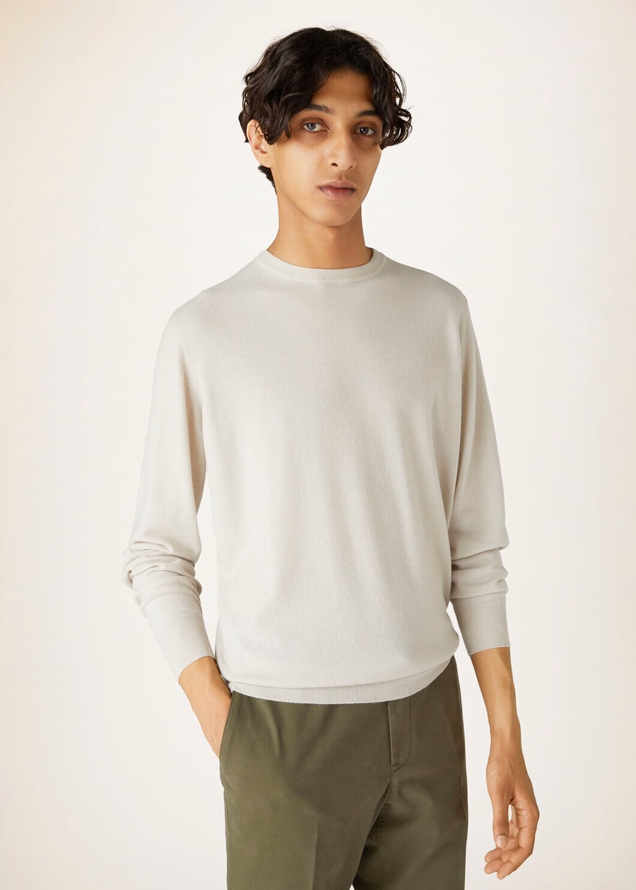 Superlight Crewneck Baby Cashmere Icy Grey
