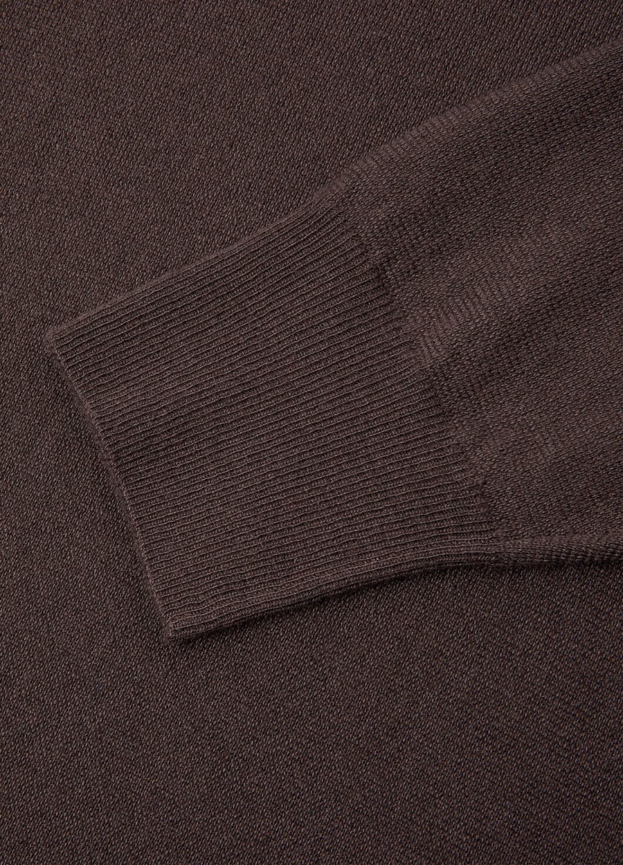 Cashmere baby romper with round neck