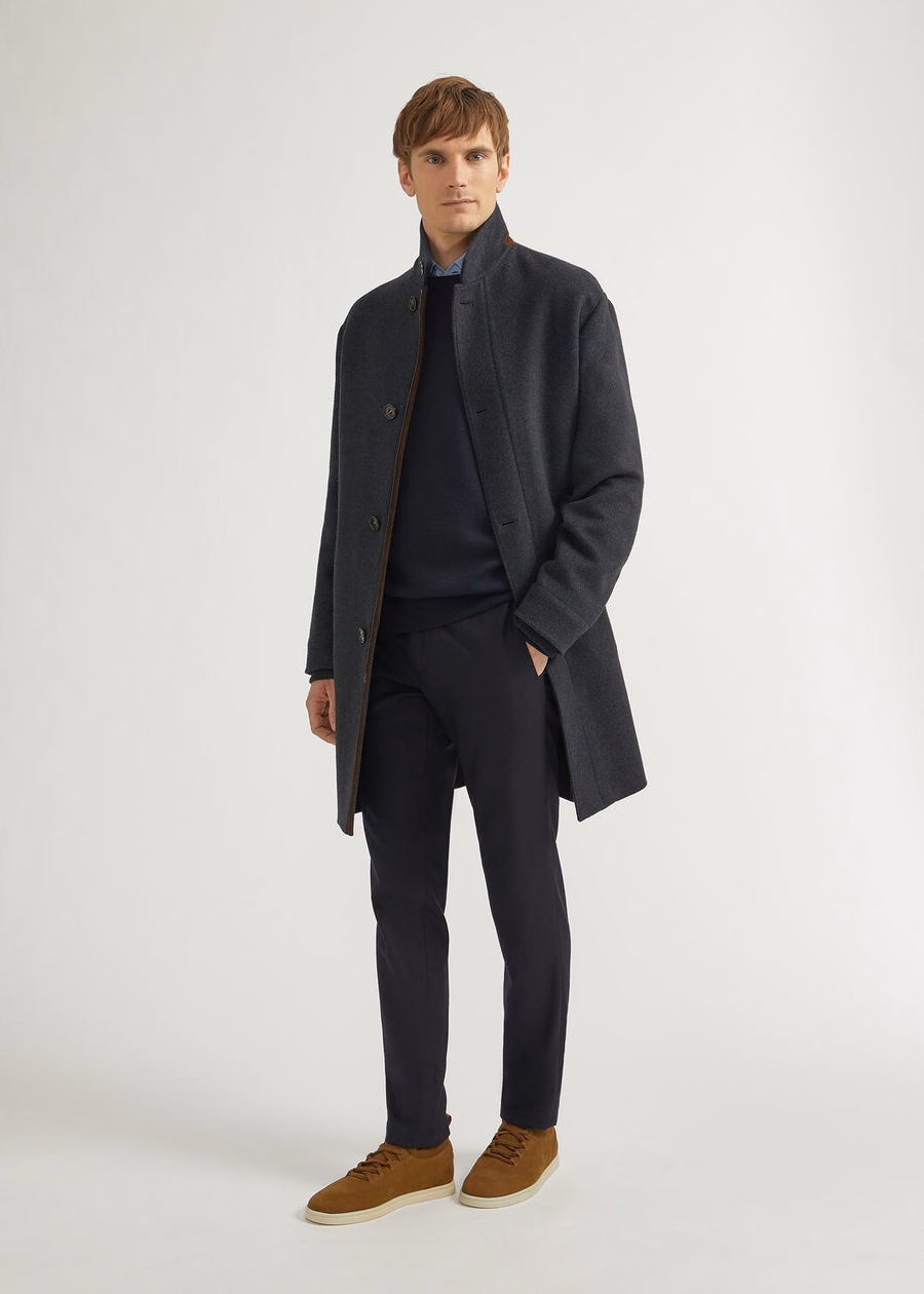 Balfour Crewneck Silk Cashmere Virgin Wool Navy Blue
