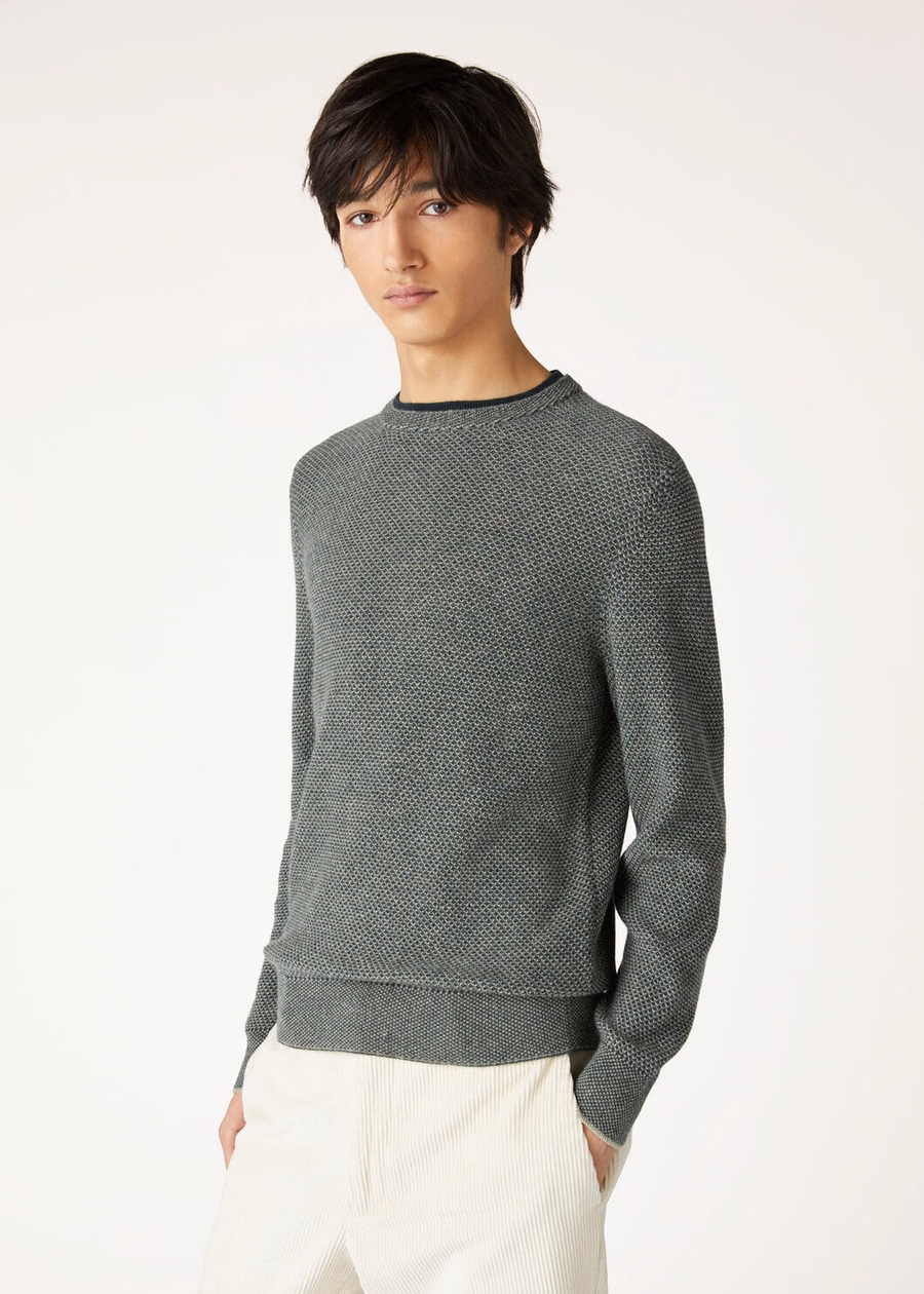City Pull Crewneck Baby Cashmere Beech/Lush Rainforest