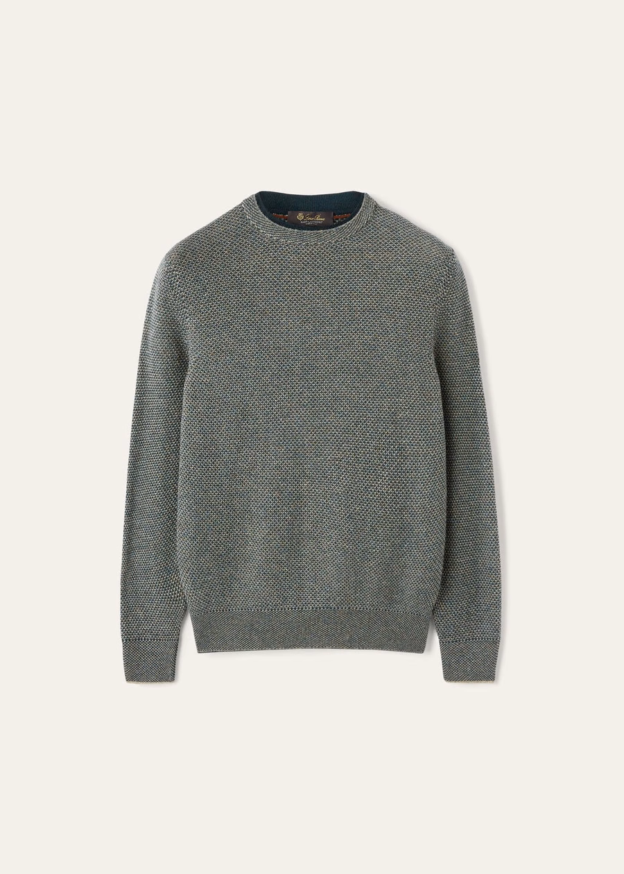 City Pull Crewneck Baby Cashmere Beech/Lush Rainforest