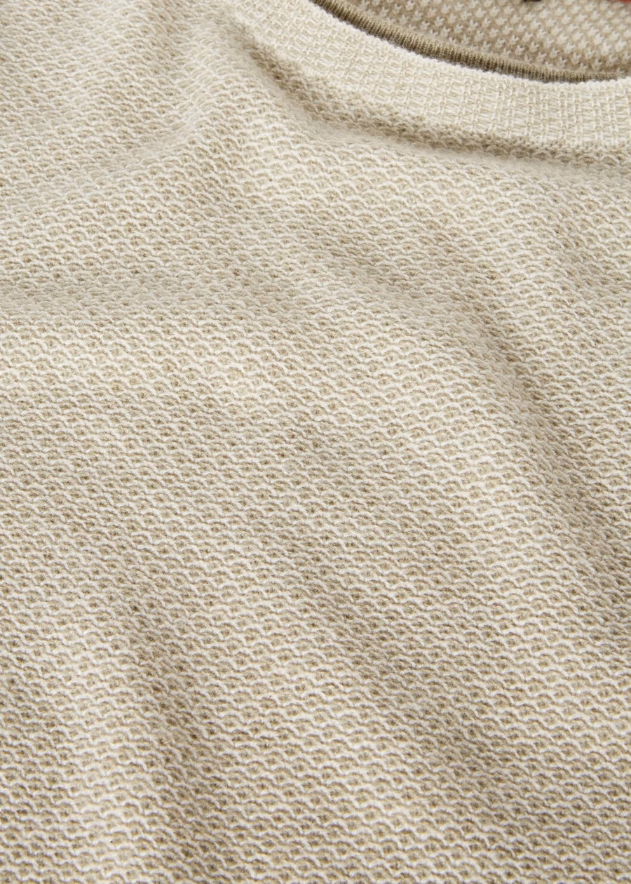 City Pull Crewneck Baby Cashmere White Snow/Coriander Seeds Melange