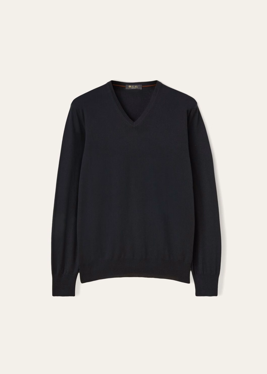 Cashmere caviar with V-neck