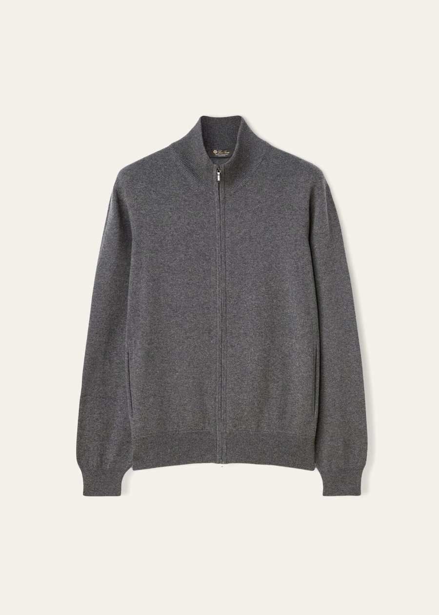 Classic Zipper Bomber Jacket for Babies Cashmere Grey Melange