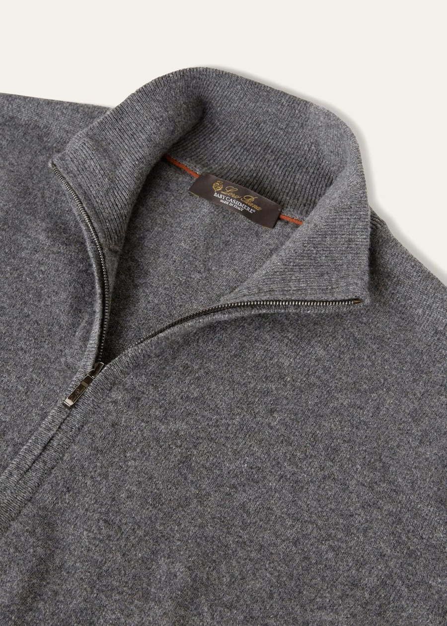 Classic Zipper Bomber Jacket for Babies Cashmere Grey Melange