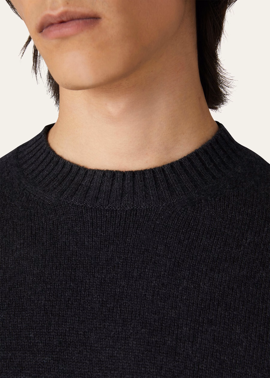 Parksville Crewneck Baby Cashmere Black/Grey Melange