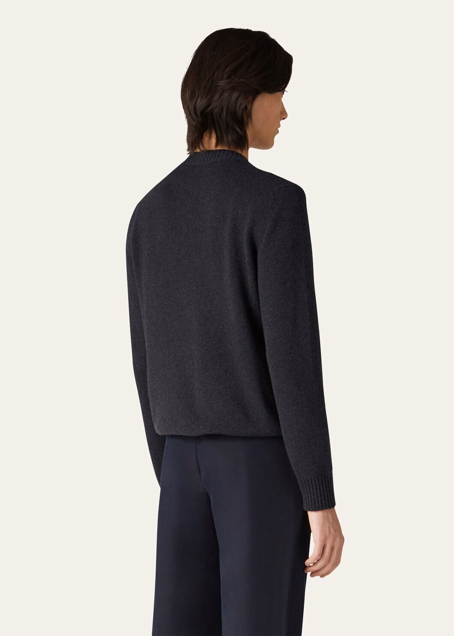 Parksville Crewneck Baby Cashmere Black/Grey Melange