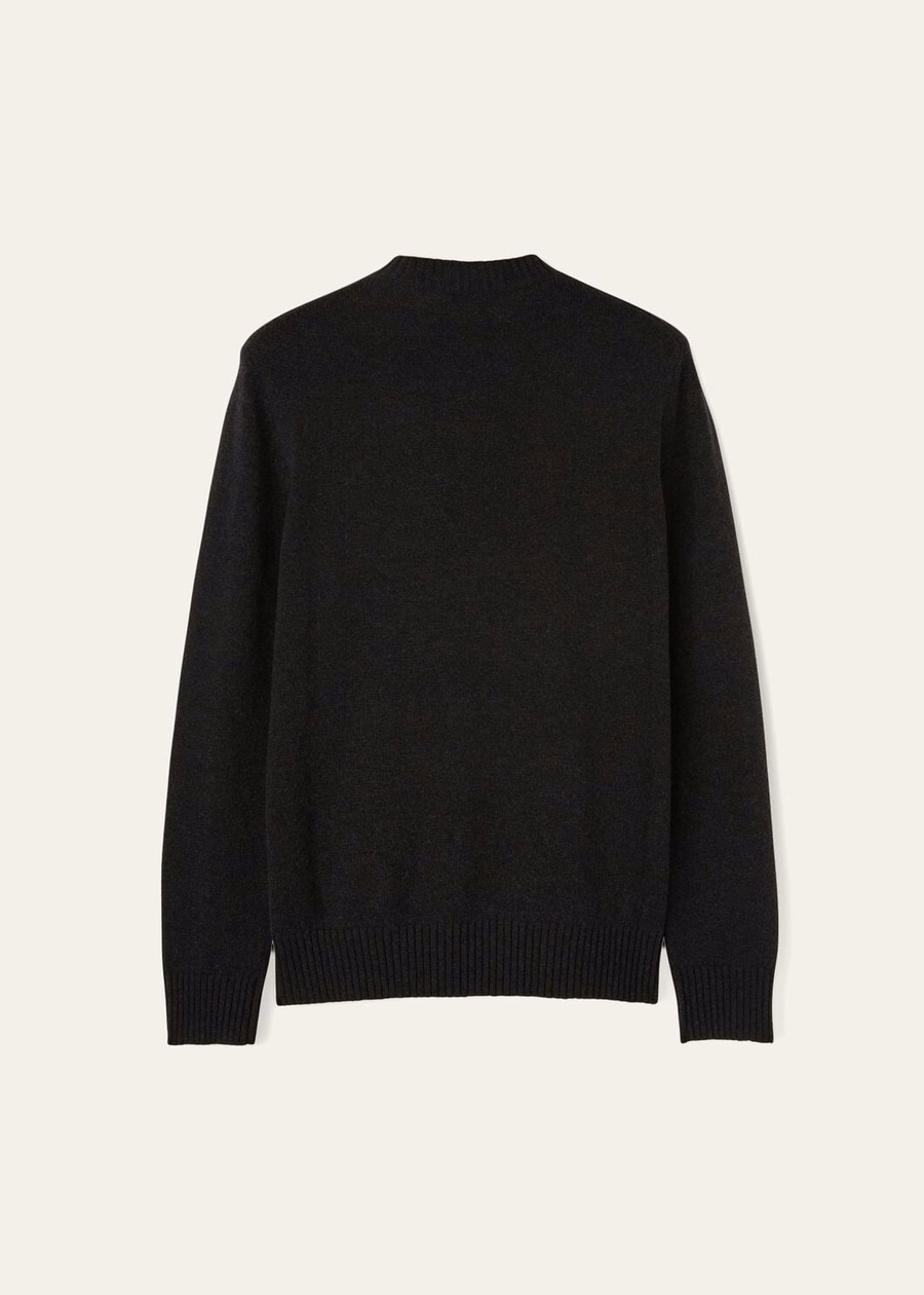 Parksville Crewneck Baby Cashmere Black/Grey Melange