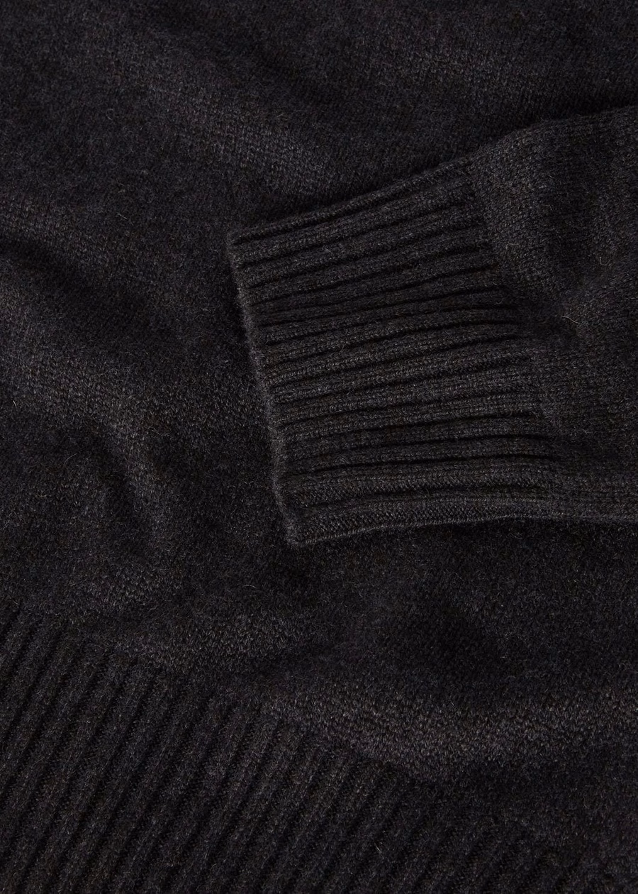 Parksville Crewneck Baby Cashmere Black/Grey Melange