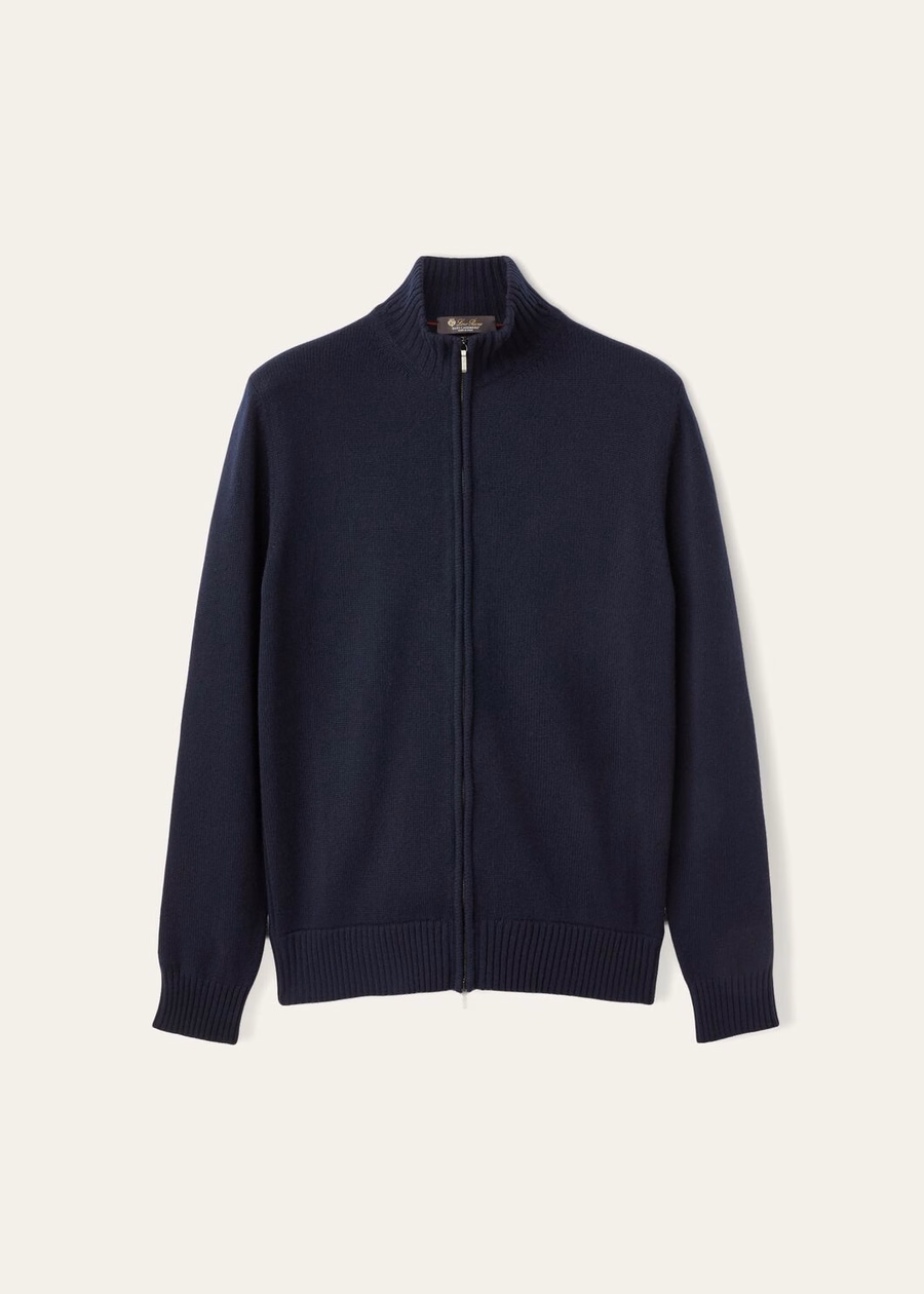 Parksville Bomber Baby Cashmere Jacket Navy Blue