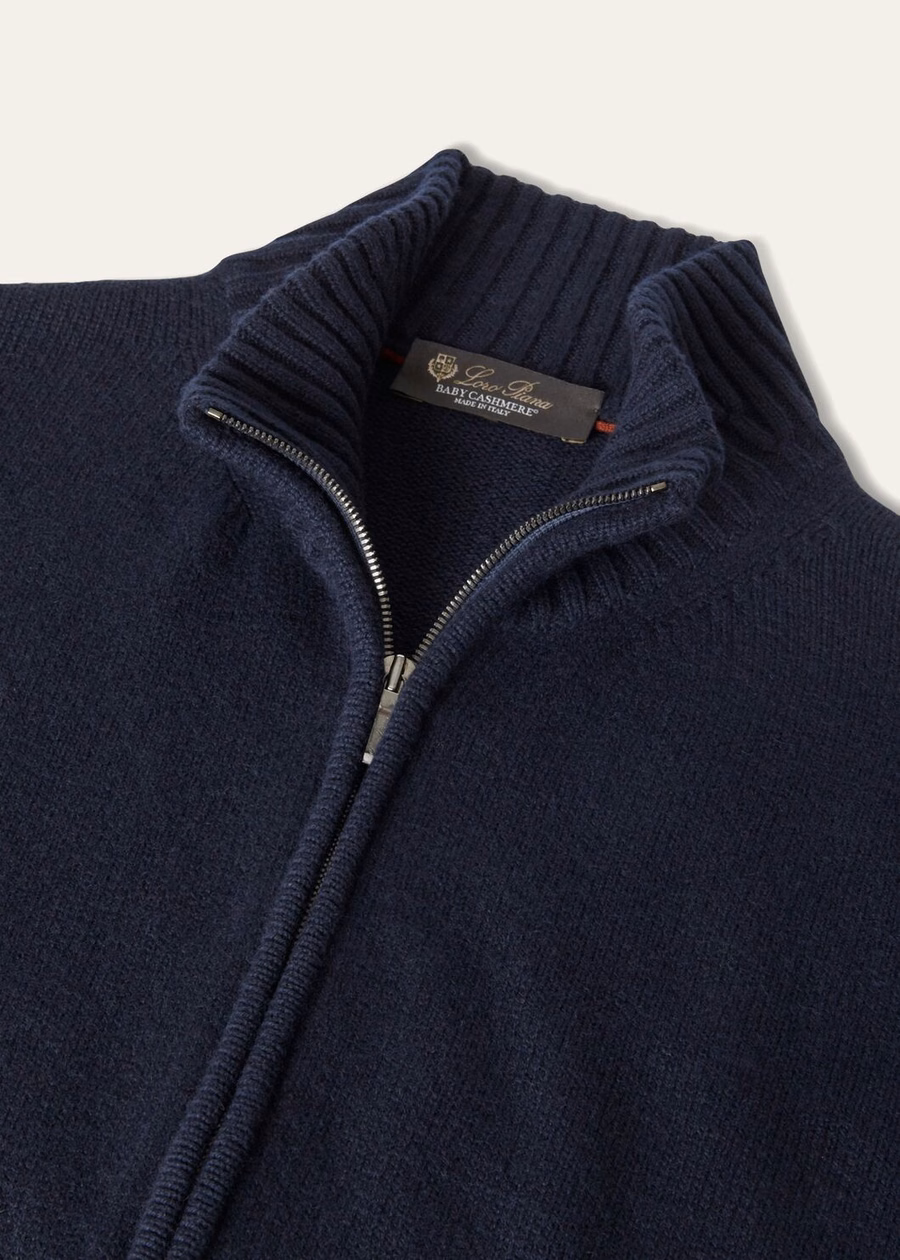 Parksville Bomber Baby Cashmere Jacket Navy Blue