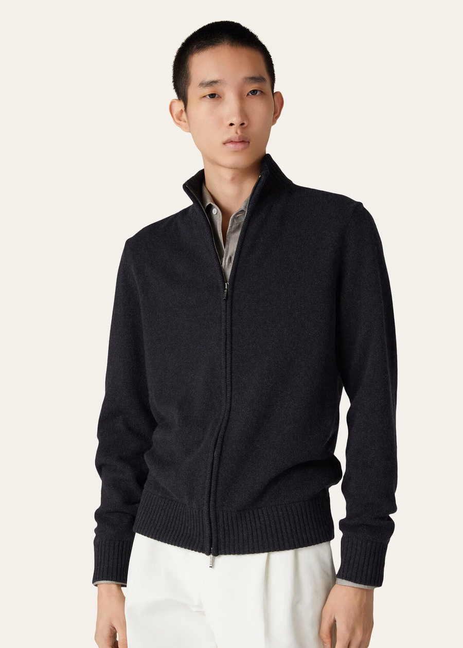 Parksville Bomber Jacket Baby Cashmere Black/Grey Melange