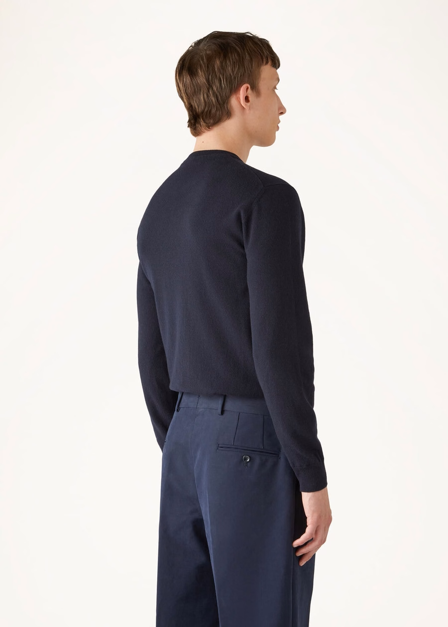 Classic Crewneck Baby Cashmere Navy Blue