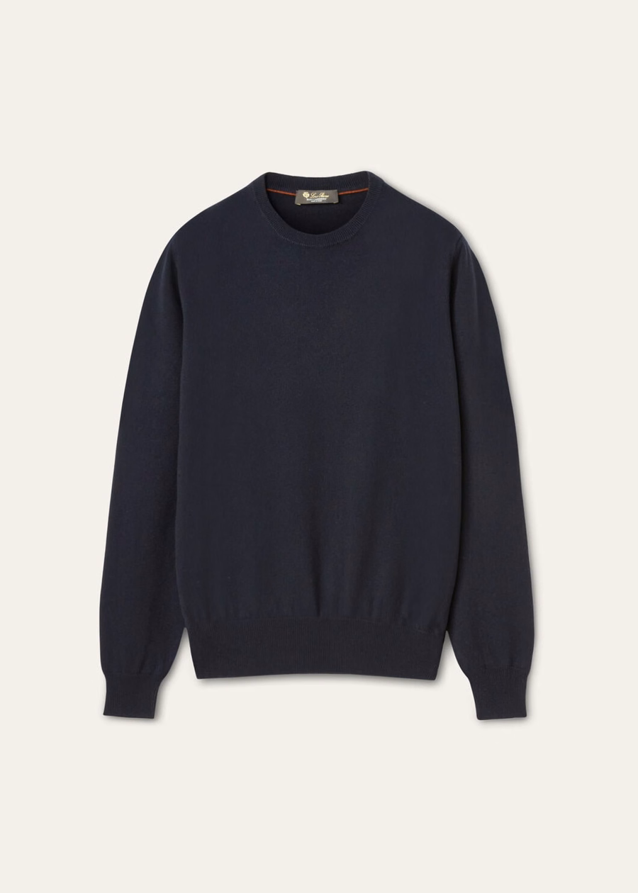 Classic Crewneck Baby Cashmere Navy Blue