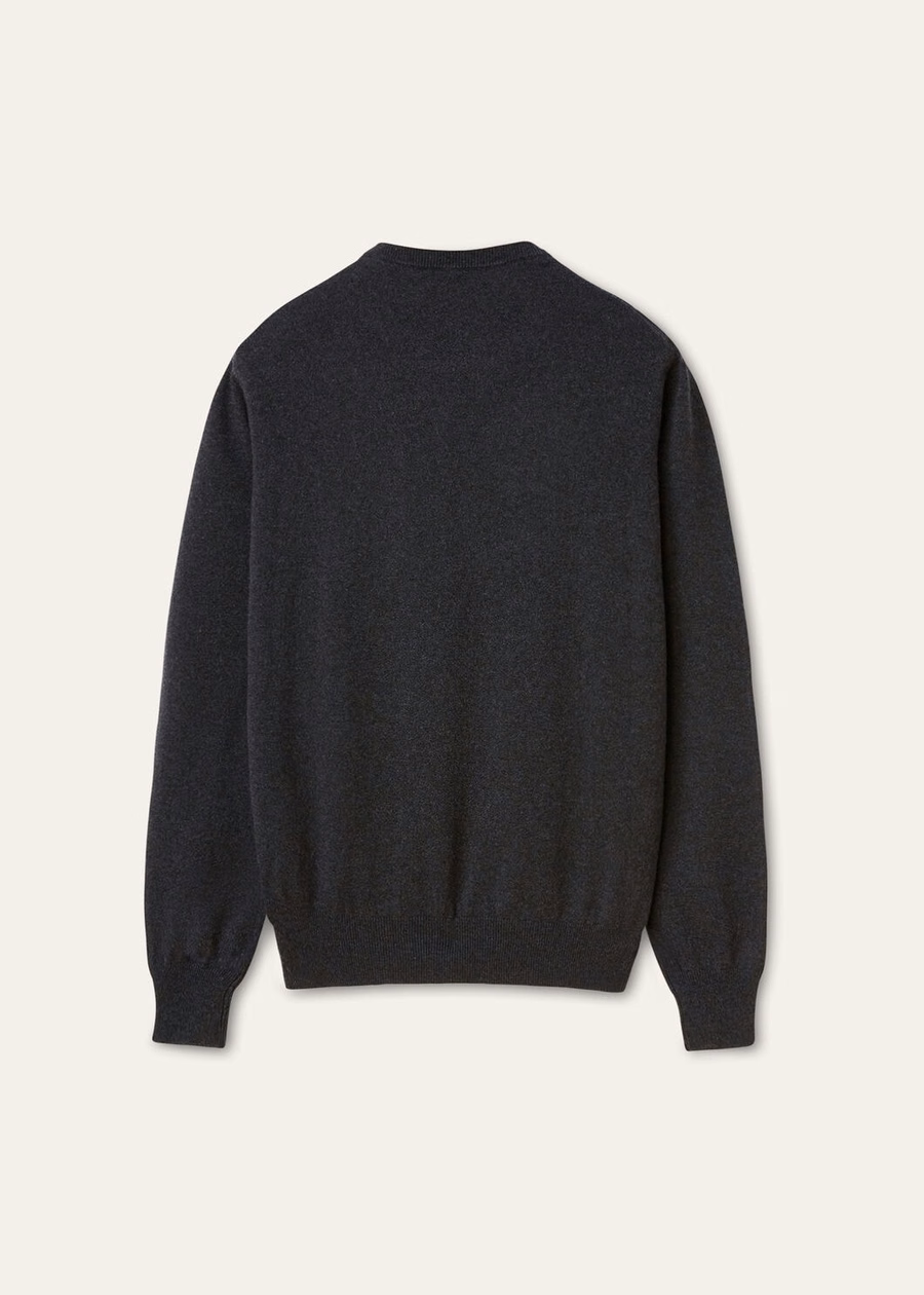 Classic Crewneck Baby Cashmere Black/Grey Melange