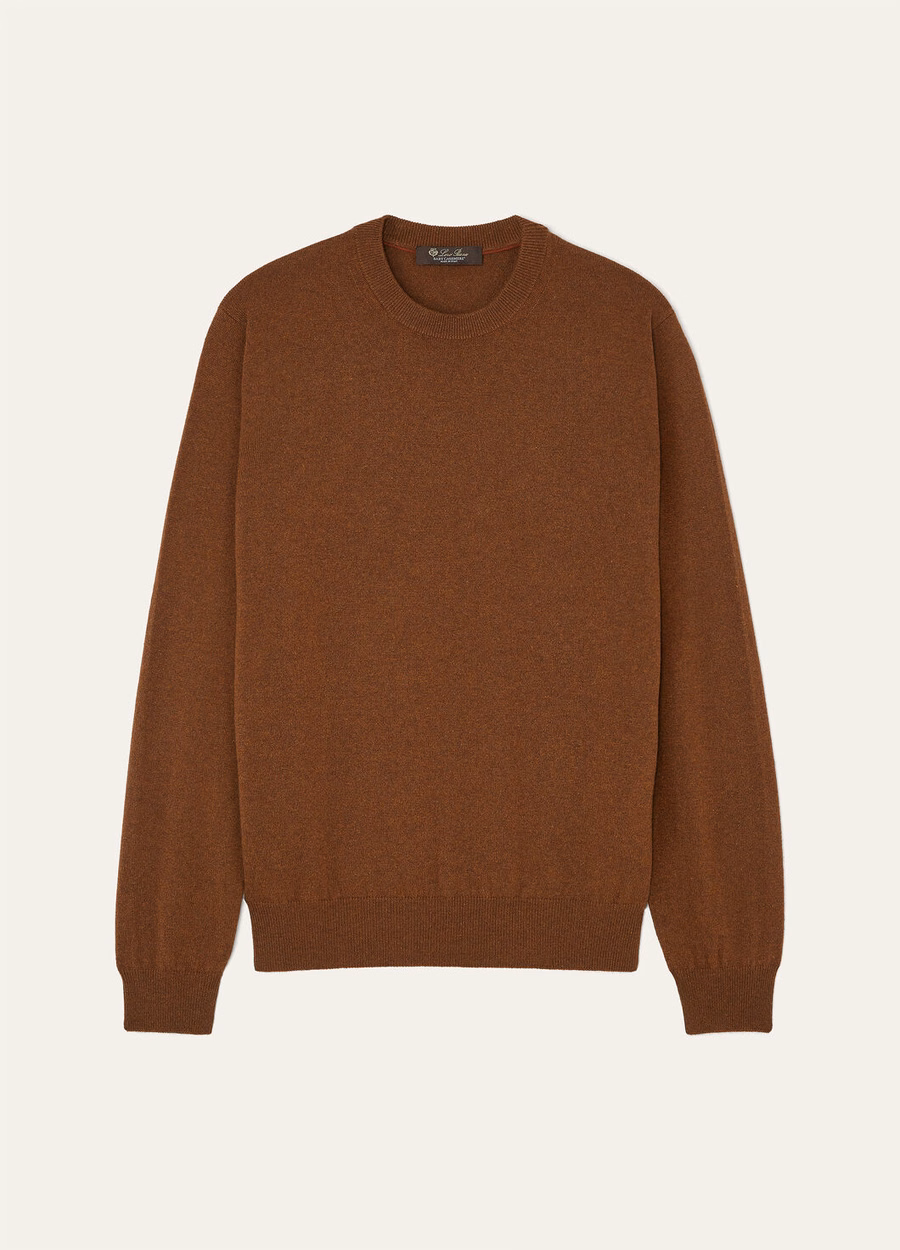 Classic Crewneck Baby Cashmere Gingerbread Gold Melange