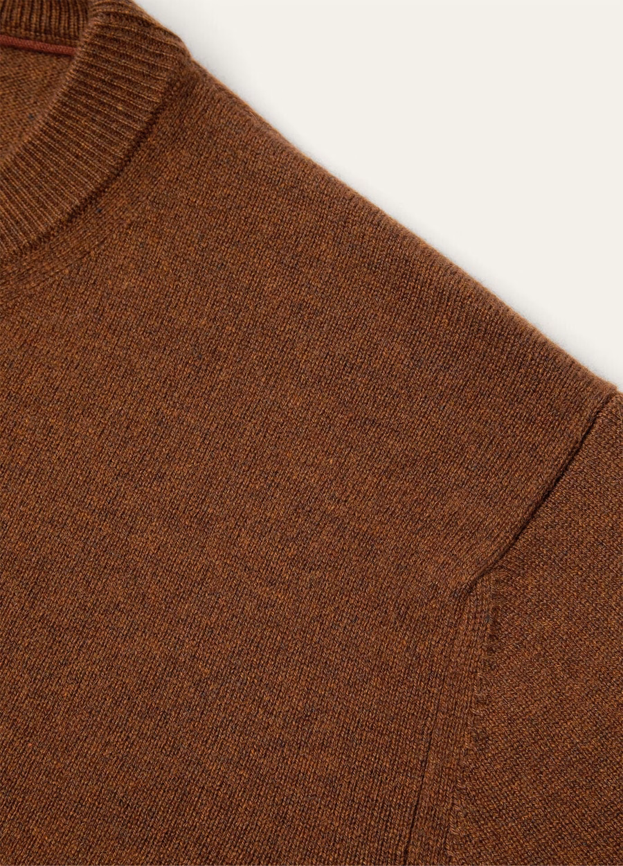 Classic Crewneck Baby Cashmere Gingerbread Gold Melange