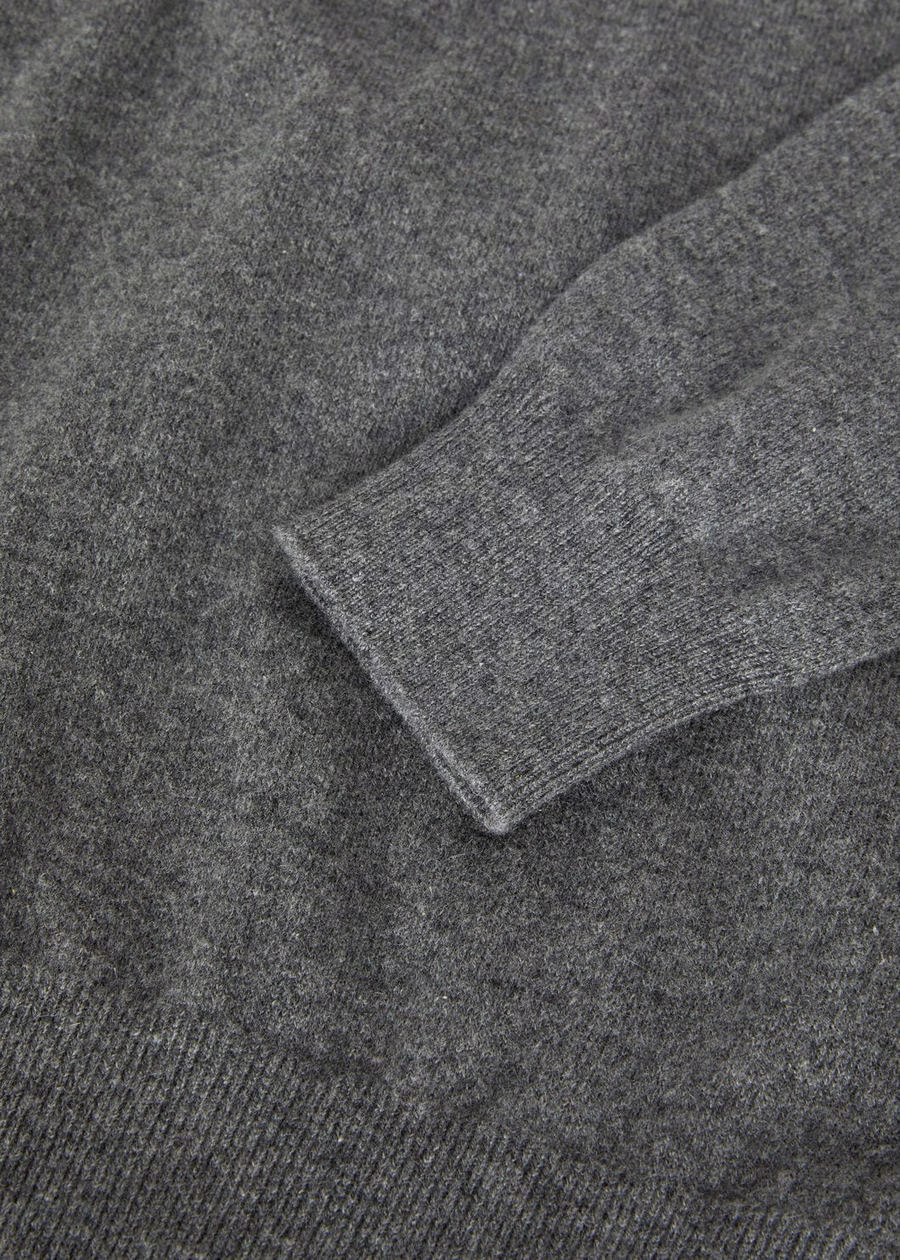 Classic half-zip baby jacket, cashmere, grey melange