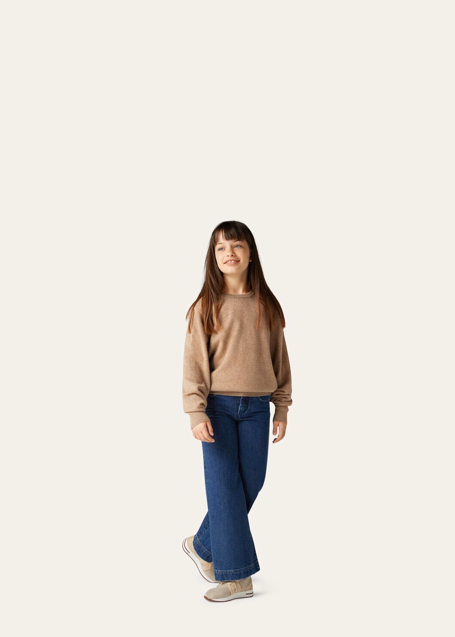 Loro Crewneck Cashmere Grain Brown Mel