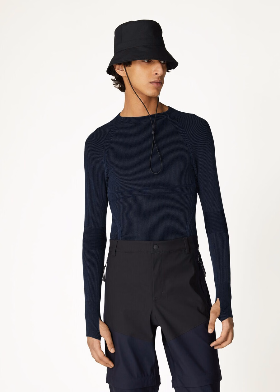 Lagorai Crewneck Silk Ocean Depths