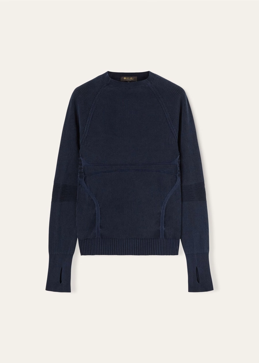 Lagorai Crewneck Silk Ocean Depths