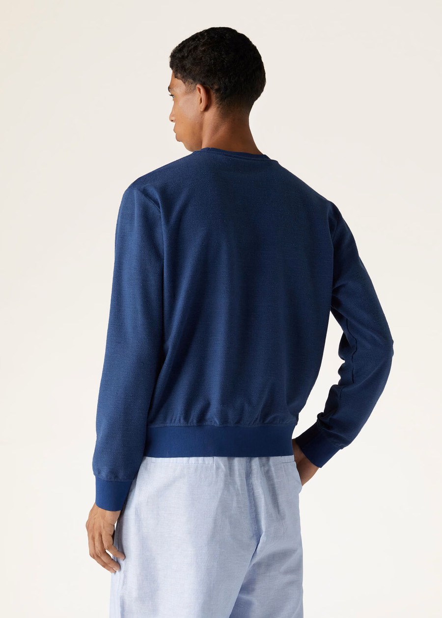 Hotaka Crewneck Cotton In Silk Kurume Blue