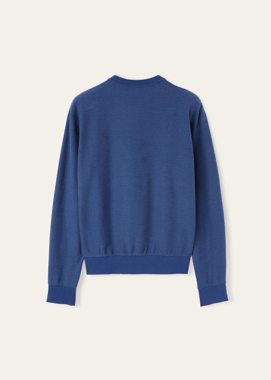 Hotaka Crewneck Cotton In Silk Kurume Blue