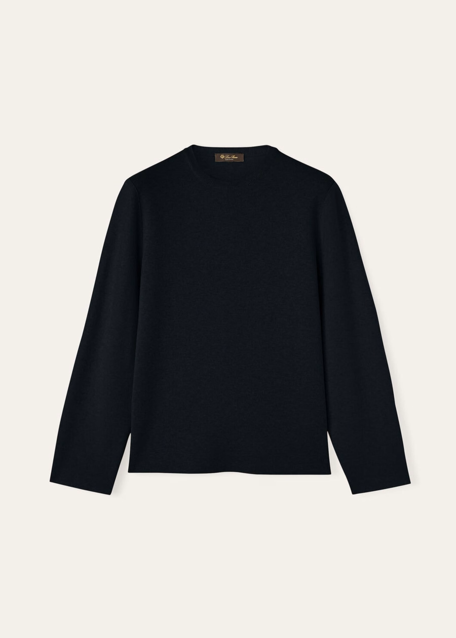 Cashmere Wish® Crewneck Sweater Light Blue Navy