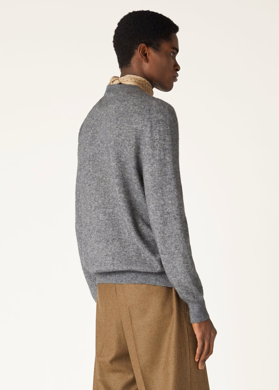 Camino Crewneck Silk Cashmere Grey Melange