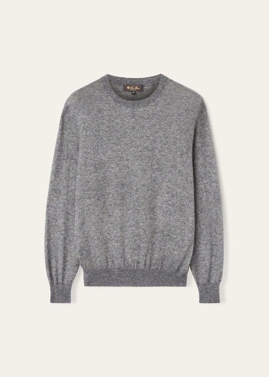 Camino Crewneck Silk Cashmere Grey Melange