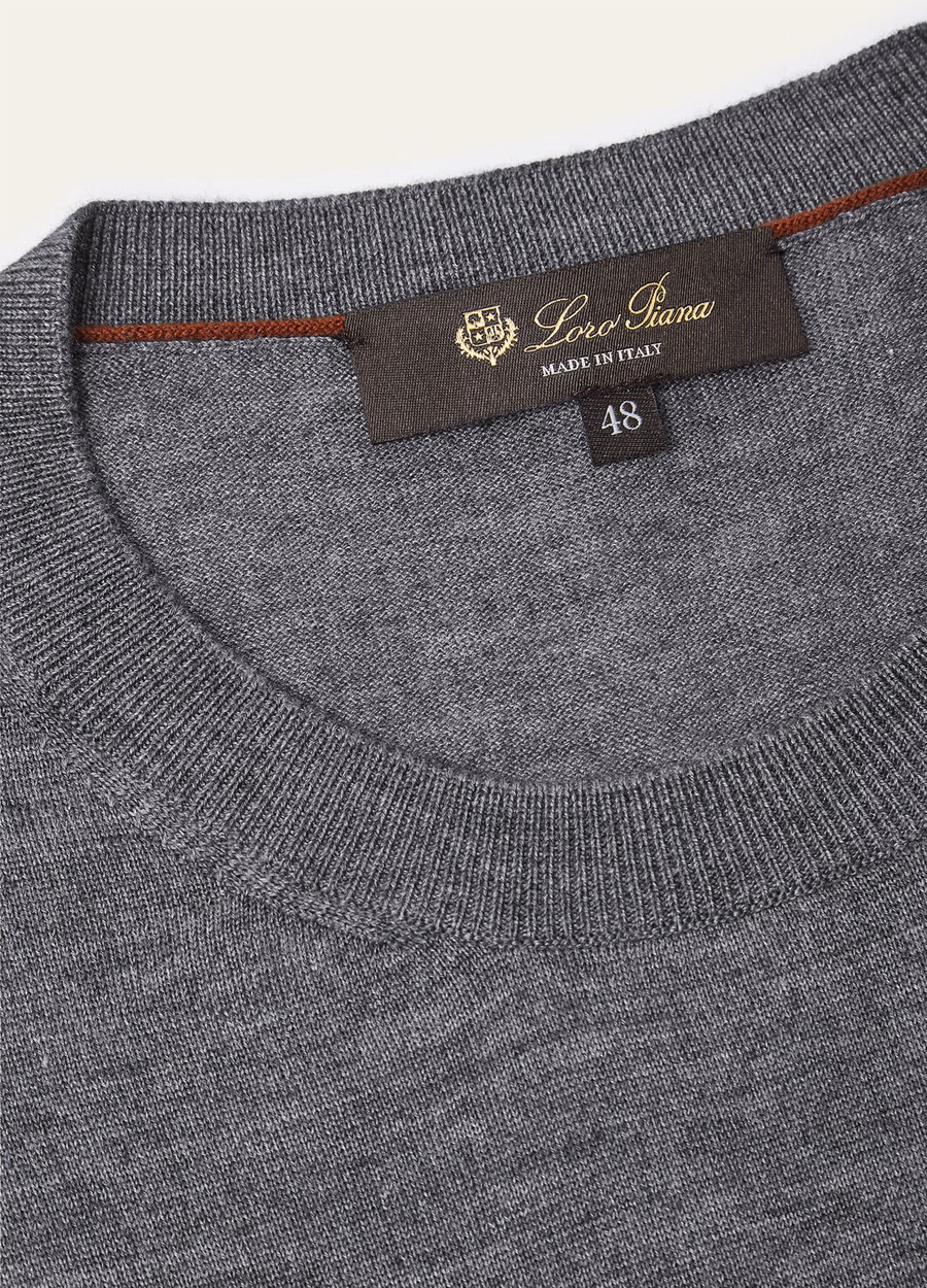 Sottile Crewneck Silk Cashmere Virgin Wool GREY MELANGE