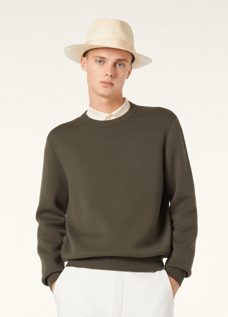 Gift Kings® Crewneck Reed Green/Demitasse Coffee