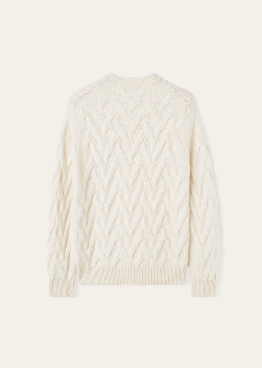 Cocooning Crewneck Baby Cashmere White Snow