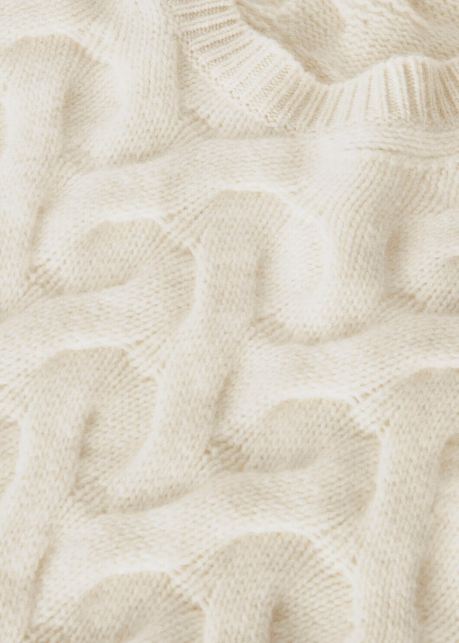 Cocooning Crewneck Baby Cashmere White Snow