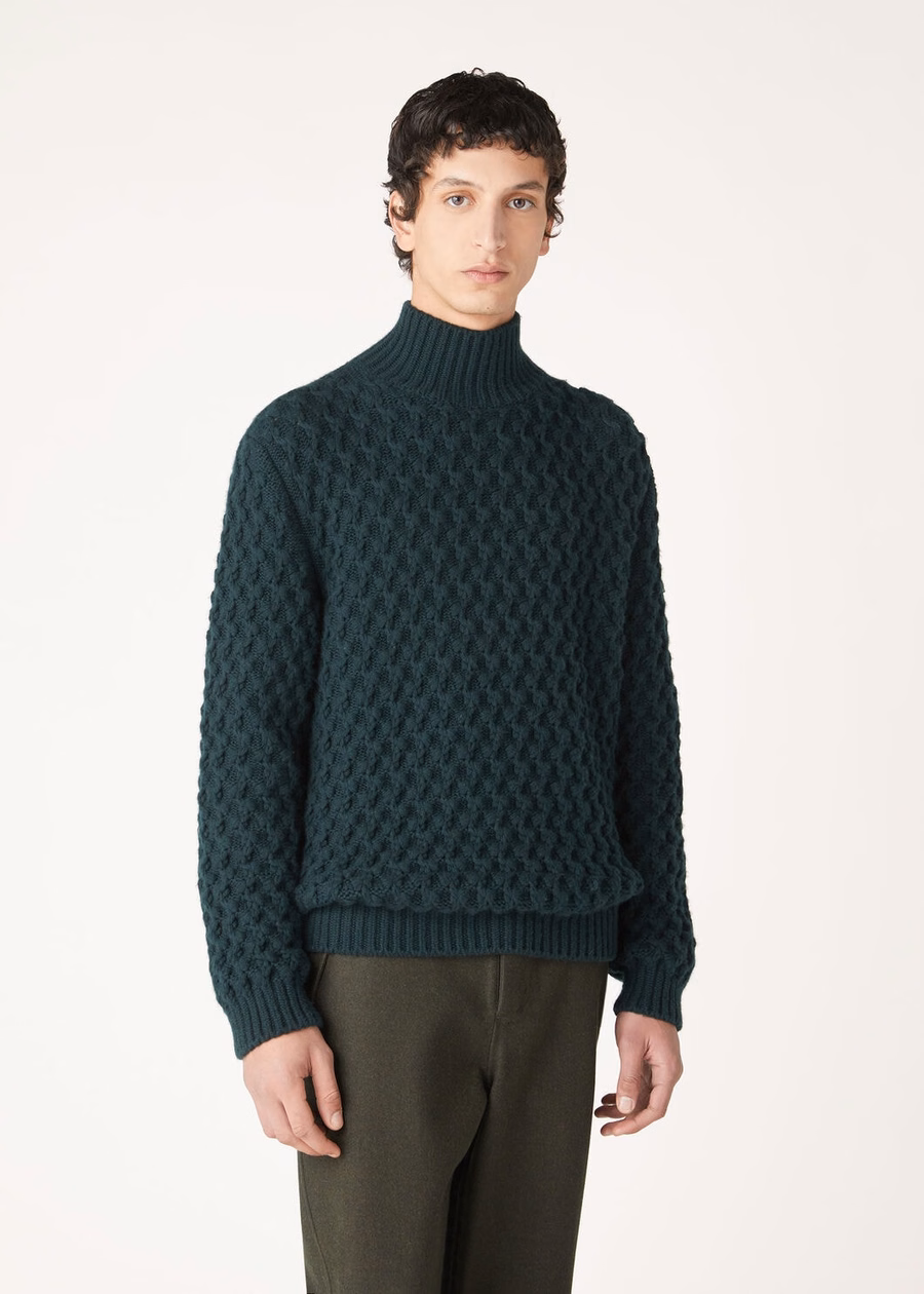 Vallé Baby Cashmere Polo Neck Boreal Green