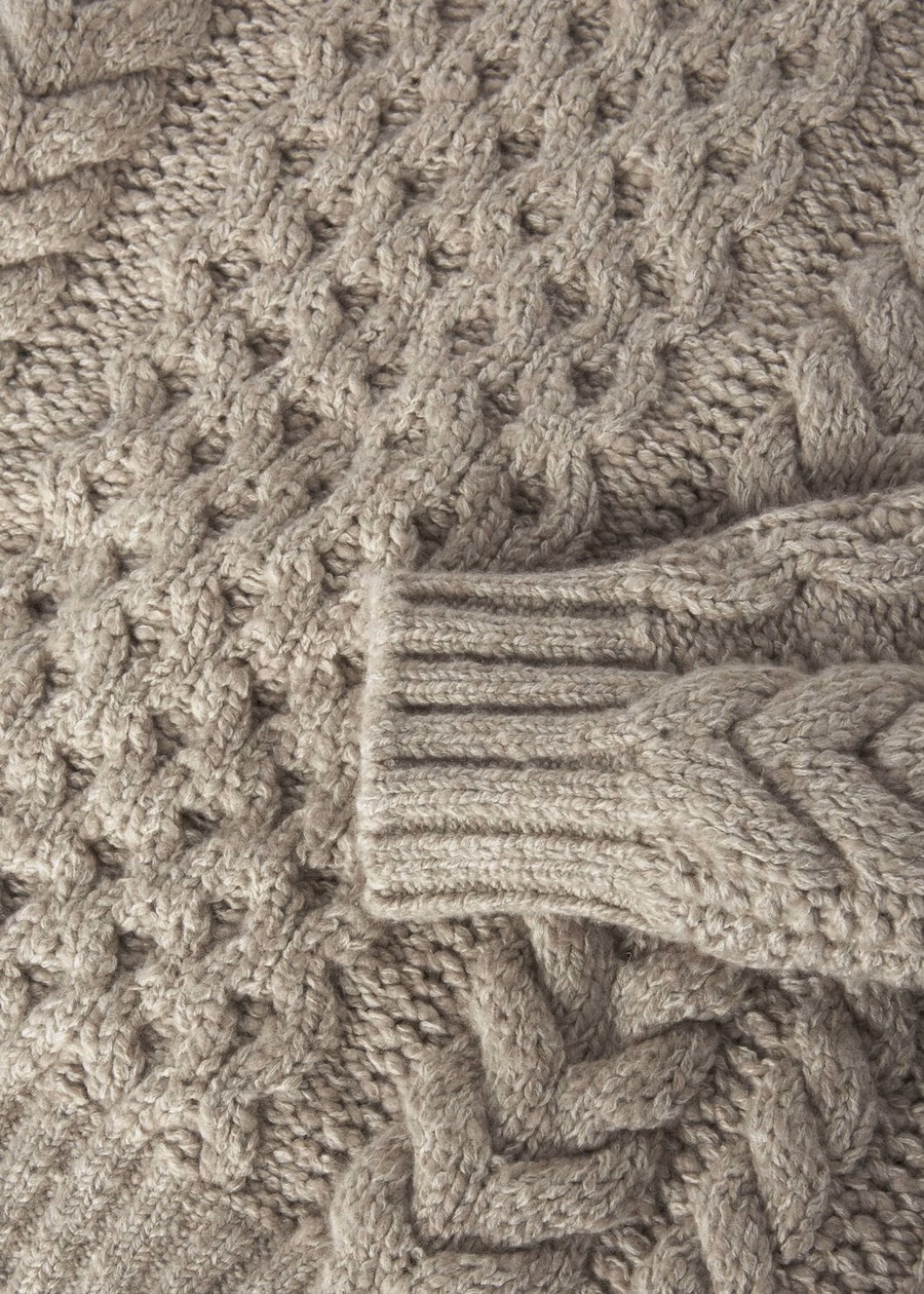Valduggia Cashmere Garden Sand Half-Neck Sweater