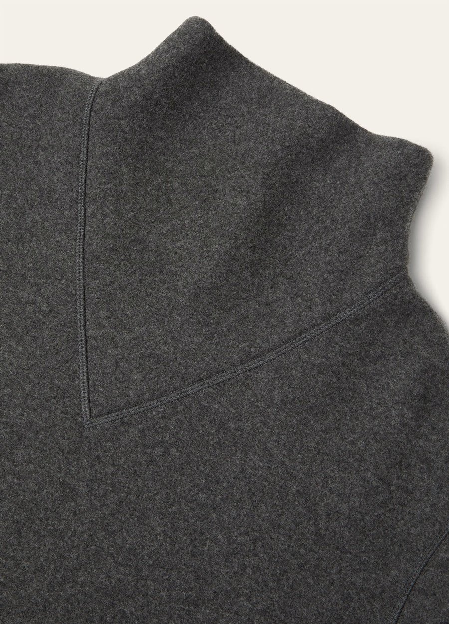 Venenza Sweatshirt with Mock Neck Cashmere Virgin Wool Embers Grey