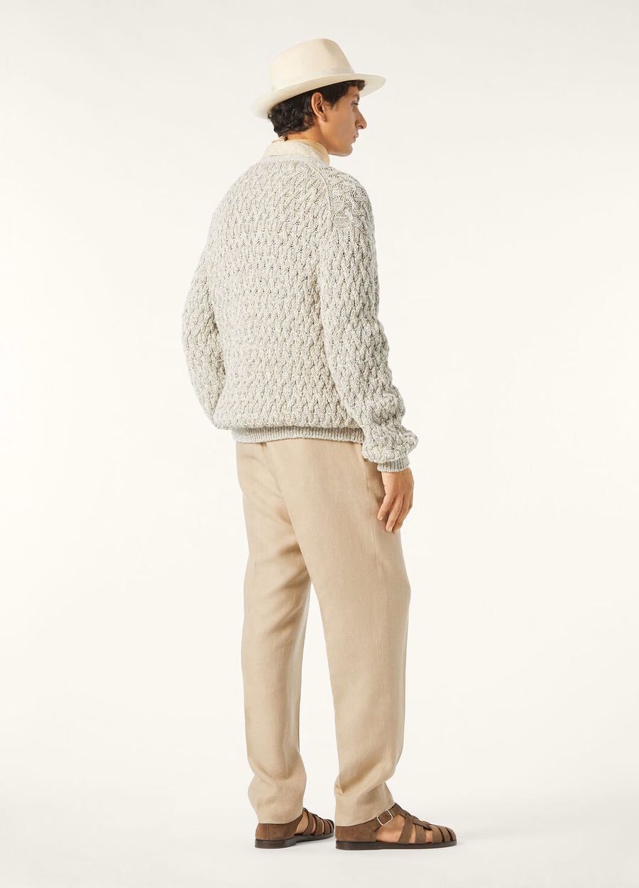 Cardigan Torriggia Cotton Caribbean Sand