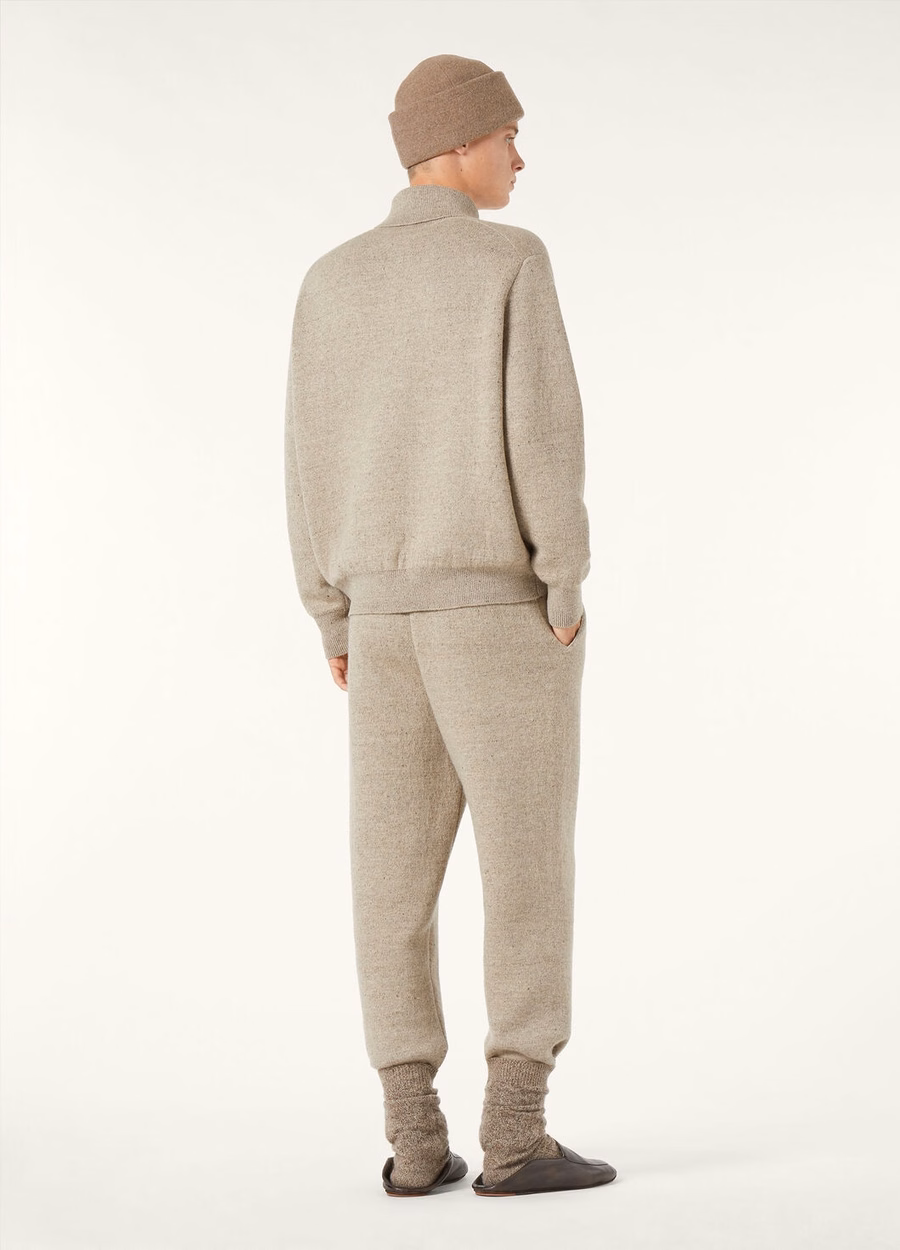 Feriolo Half-Zip Sweater In Silk Cashmere Delicate Bark