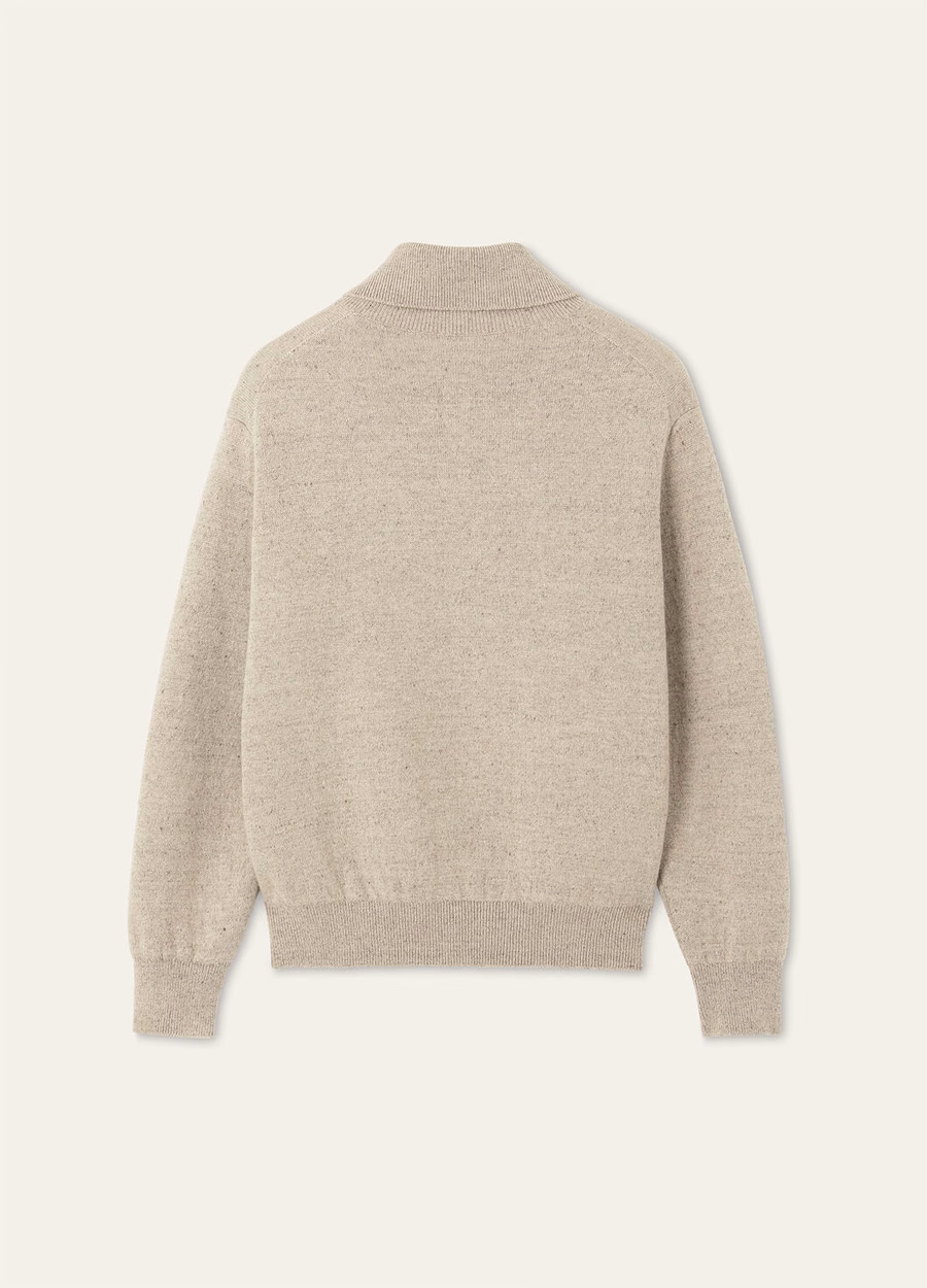 Feriolo Half-Zip Sweater In Silk Cashmere Delicate Bark