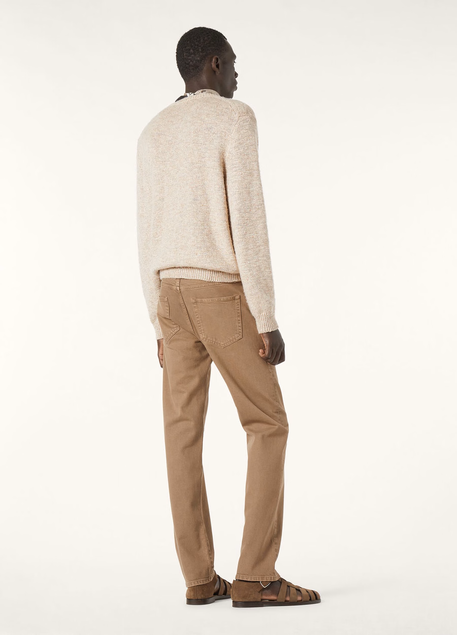Verbania Crewneck In Silk Cashmere Hay Field