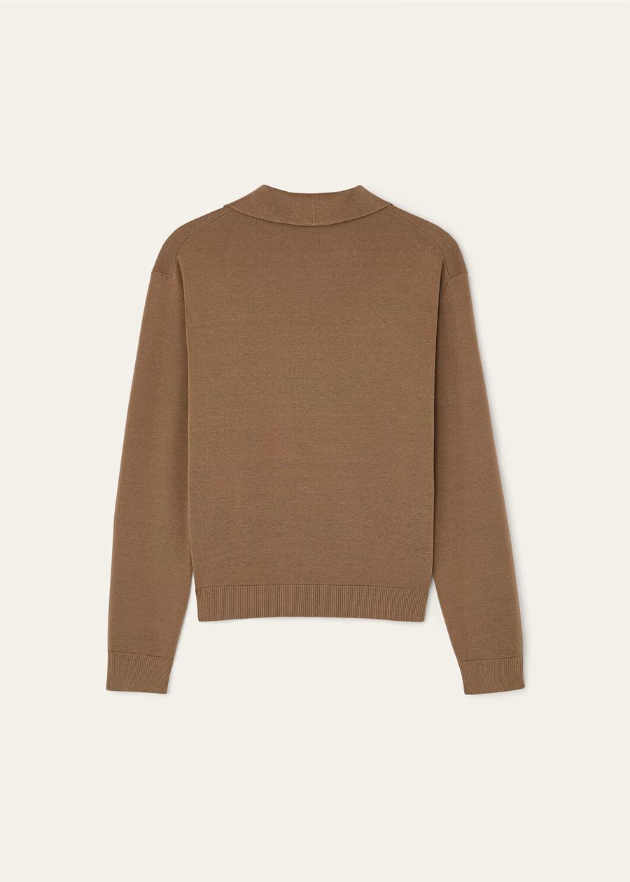 Polo Shirt Siena Cotton Silk Smoked Wood
