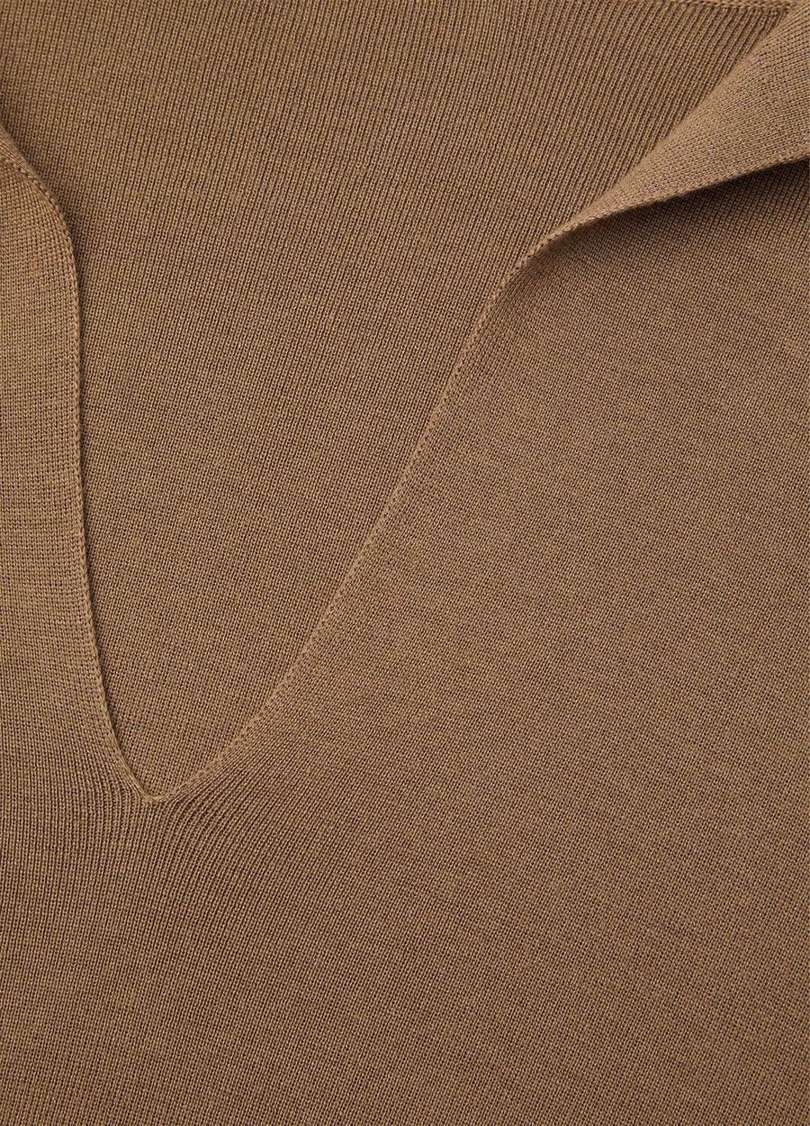Polo Shirt Siena Cotton Silk Smoked Wood