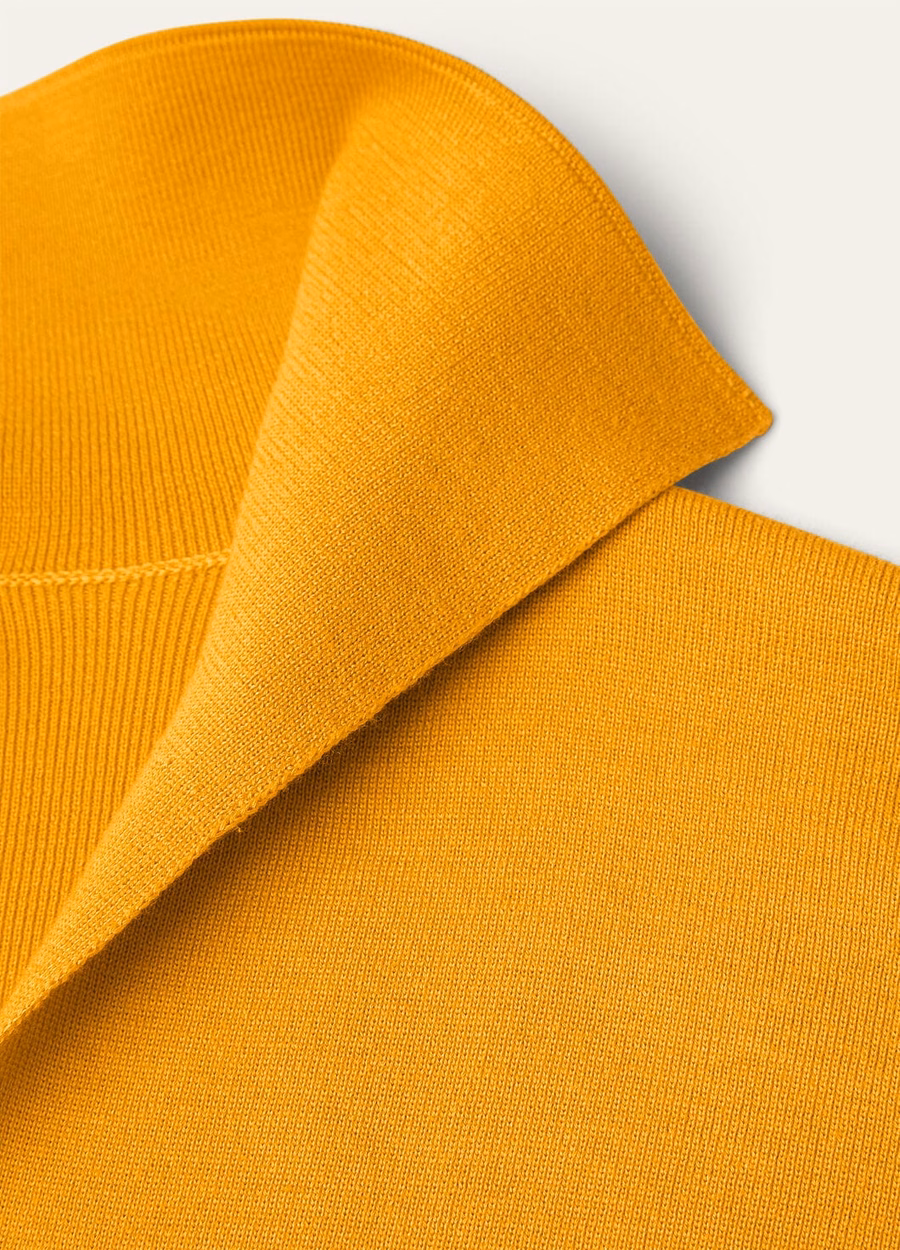 Siena Cotton Silk Saffron Tea Polo Shirt