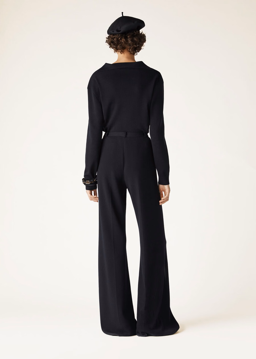 Siena Cotton Silk Polo Shirt Black